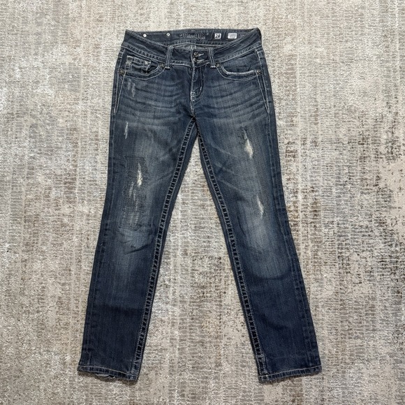 Miss Me Denim - Miss Me Jeans Women 28 Skinny Low Rise Stretch Denim Medium Wash Signature 28x30